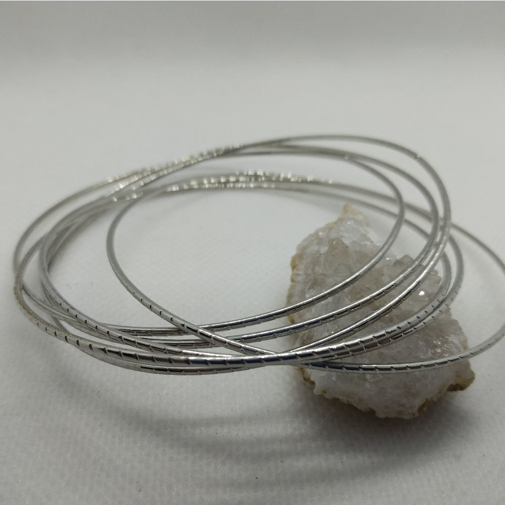 Sparkly silver stack bundle bracelet